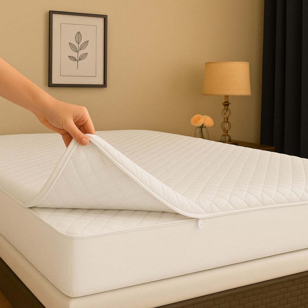 Protector De Colchón Completos con Cremallera Poli Algodón - Imagen 3