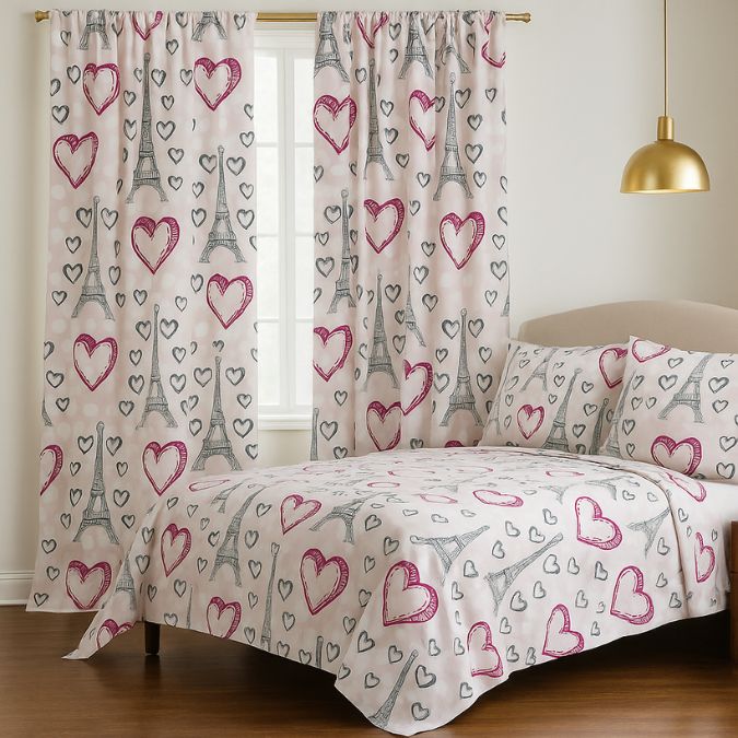 Juego de Sábanas y Cortina a Juego en Todas las Medidas - Imagen 5