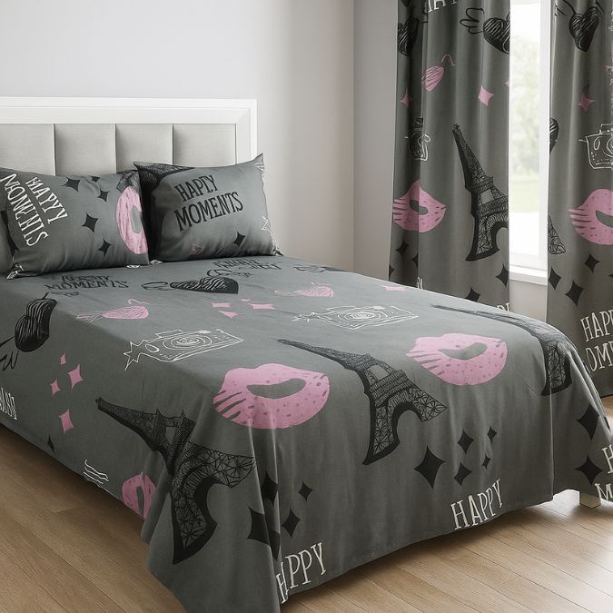 Juego de Sábanas y Cortina a Juego en Todas las Medidas - Imagen 8