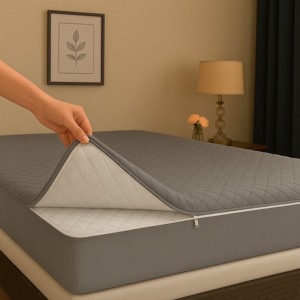 Protector De Colchón Completos con Cremallera Poli Algodón - Imagen 2