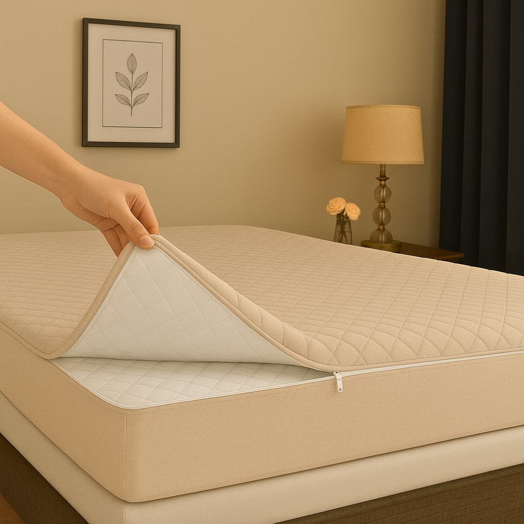 Protector De Colchón Completos con Cremallera Poli Algodón - Imagen 4