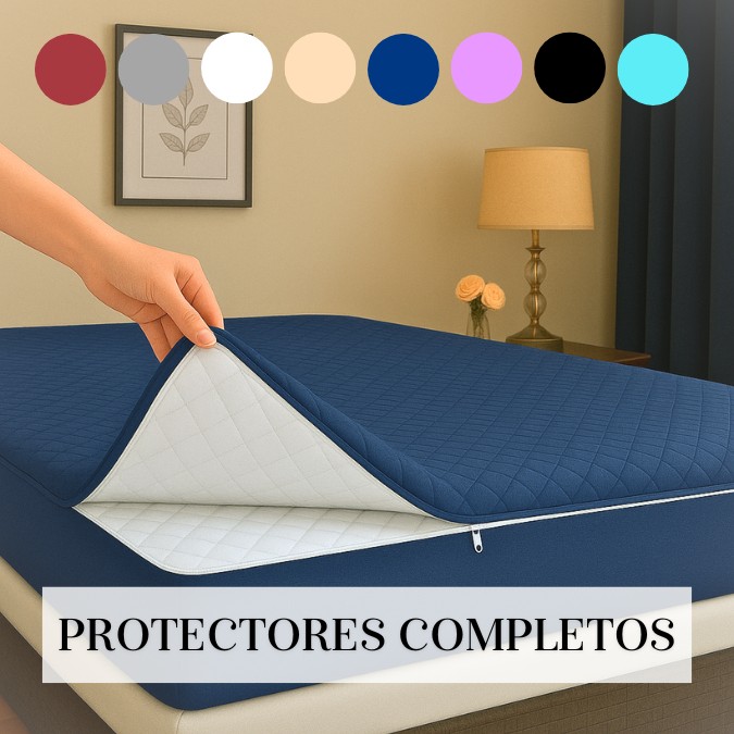 Protector De Colchón Completos con Cremallera Poli Algodón